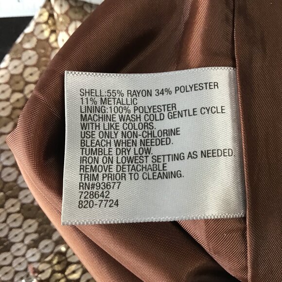 Worthington Bronze and Champagne Sequin Textured Skirt Sz 10 - Picture 7 of 8